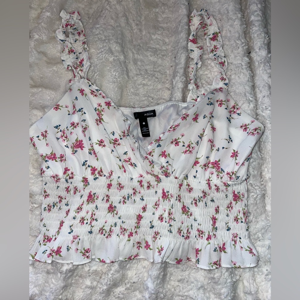 Floral Print Flowy Cropped tank
